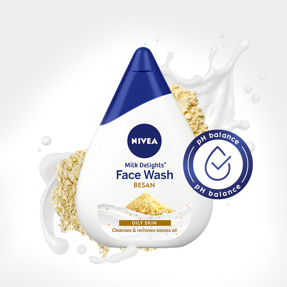 Nivea Milk Delights Face Wash With Besan For Oily Skin, ph balanced for Gentle cleansing